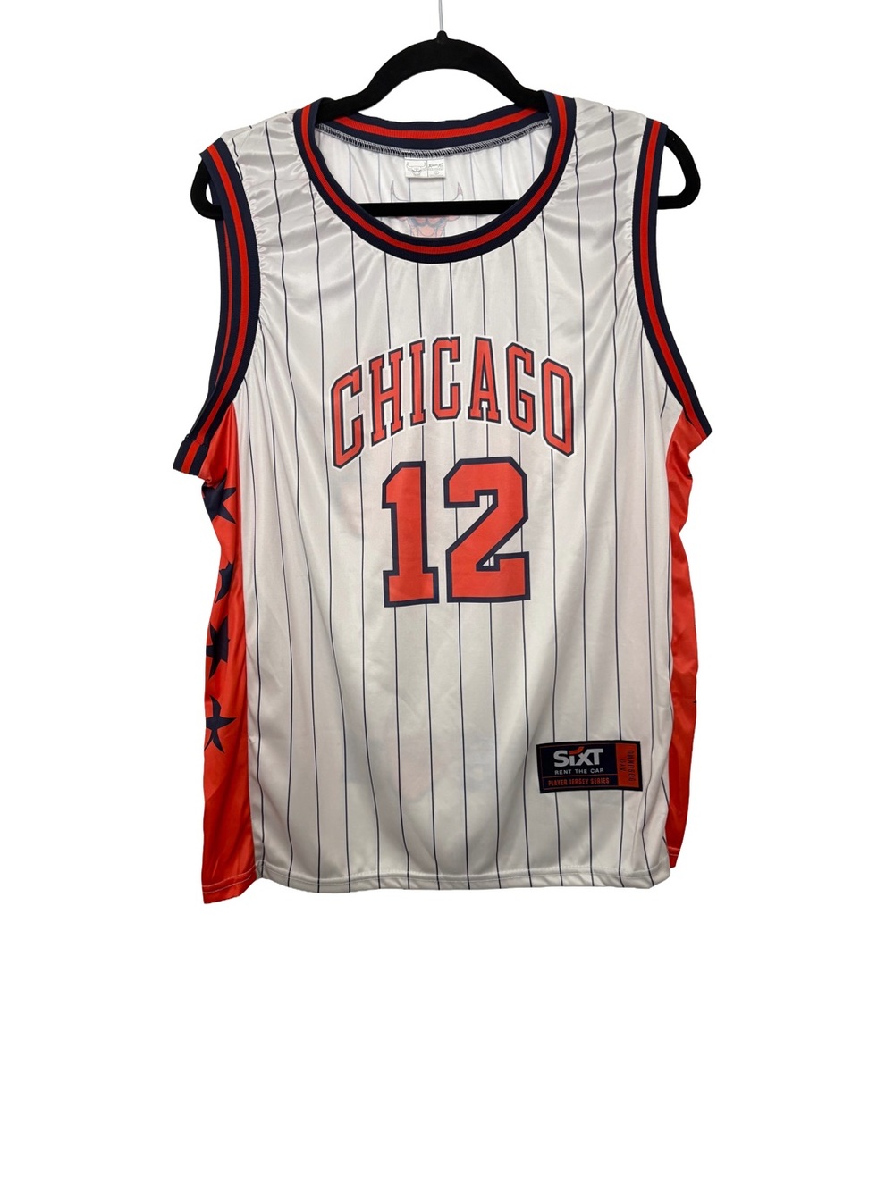 Chicago Bulls Sixt Basketball Jersey - Number 12 Dosunmu White & Orange